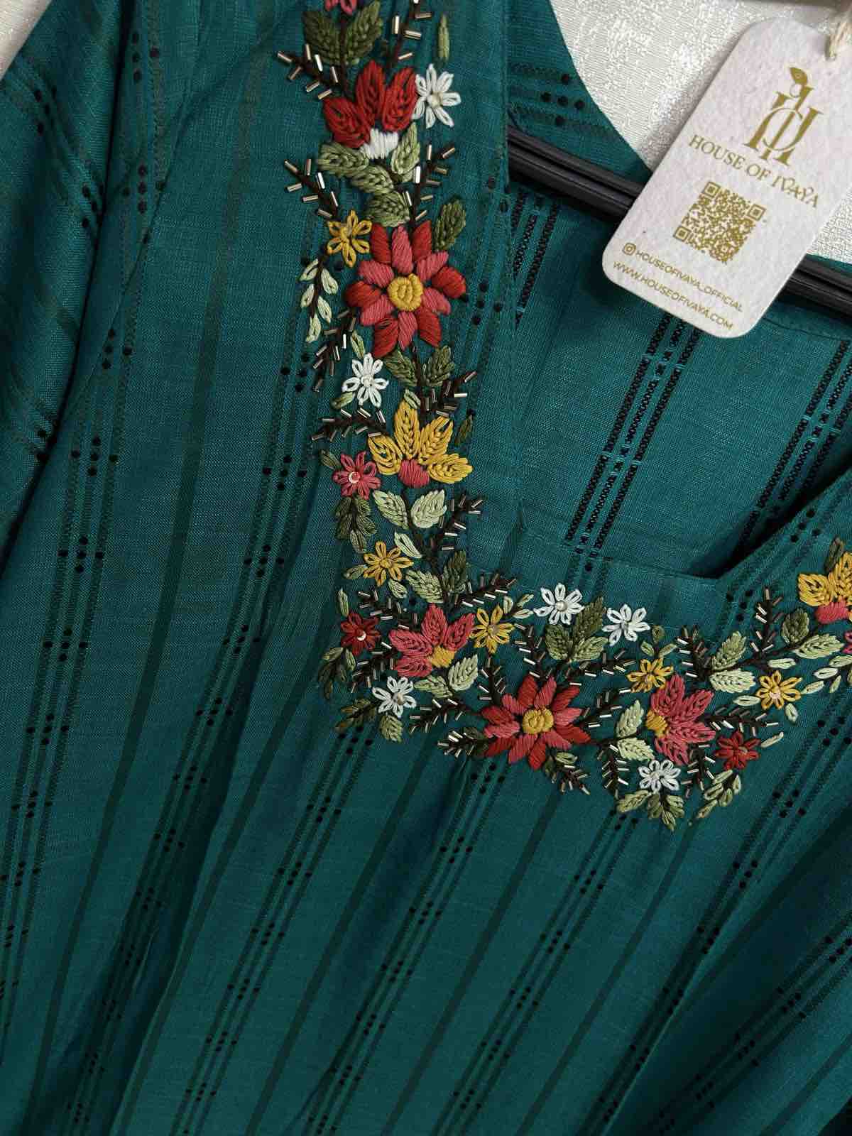 Mehfil Teal Handcrafted Kurti